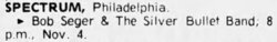 Bob Seger & The Silver Bullet Band / Pat Travers Band on Nov 4, 1978 [107-small]