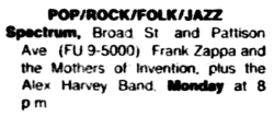 Frank Zappa / The Sensational Alex Harvey Band on Nov 3, 1975 [648-small]