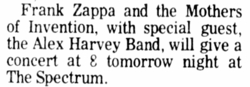 Frank Zappa / The Sensational Alex Harvey Band on Nov 3, 1975 [649-small]
