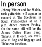Johnny Winter / joe walsh and barnstorm / James Cotton Blues Band on Mar 7, 1975 [667-small]
