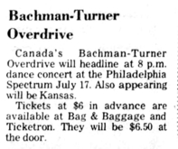 Bachman-Turner Overdrive / Poco / Kansas on Jul 17, 1975 [708-small]