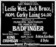 Badfinger / King Crimson / Ashton Gardner & Dyke on Mar 31, 1972 [711-small]