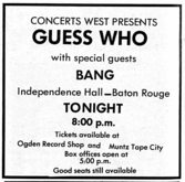 The Guess Who / Bang on Apr 7, 1972 [753-small]