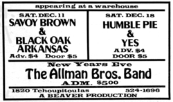 Allman Brothers Band / REO Speedwagon / Vance And The Valiants on Dec 31, 1971 [926-small]