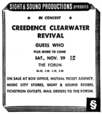 Creedence Clearwater Revival / The Guess Who / Robert Savage on Nov 29, 1969 [178-small]