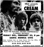 Cream / Steppenwolf / the electric prunes / Penny Nichols on Feb 23, 1968 [270-small]