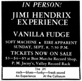 Jimi Hendrix / Vanilla Fudge / Soft Machine / Eire Apparent on Sep 8, 1968 [814-small]