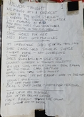 Hand-written lyric cues taken from the stage after the gig, Squeeze on Nov 2, 1982 [977-small]
