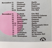 Tour dates from programme , Robert Plant on Dec 20, 1983 [929-small]