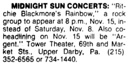 Ritchie Blackmore's Rainbow / Argent on Nov 15, 1975 [077-small]
