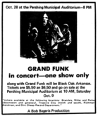 Grand Funk Railroad / Black Oak Arkansas  on Oct 28, 1971 [257-small]
