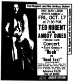 Ted Nugent / Rush / Head East on Oct 17, 1975 [270-small]