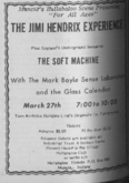 Jimi Hendrix / Soft Machine / The Glass Calendar on Mar 27, 1968 [432-small]