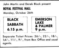 Emerson Lake and Palmer / Black Sabbath on Oct 26, 1970 [442-small]
