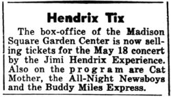 Jimi Hendrix / Buddy Miles Express / Cat Mother and the All Night Newsboys on May 18, 1969 [477-small]