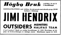 Jimi Hendrix / The Outsiders / The Midnighters / Halifax Team on Sep 8, 1967 [961-small]
