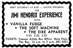 Jimi Hendrix / Vanilla Fudge / Soft Machine / Eire Apparent on Sep 7, 1968 [883-small]