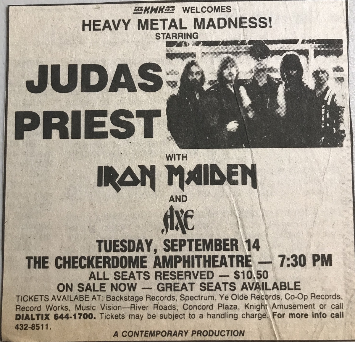 judas priest tour dates 1982