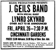 The J. Geils Band / Lynyrd Skynyrd on Apr 26, 1974 [999-small]