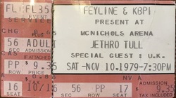 Jethro Tull / U.K. - Concert Ticket - Nov. 10, 1979, Jethro Tull / U.K. on Nov 10, 1979 [342-small]