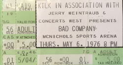 Bad Company / Kansas - Concert Ticket - May 6, 1976, Kansas / Bad Company on May 6, 1976 [345-small]