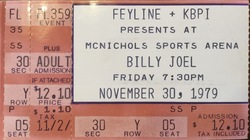 Billy Joel - Concert Ticket - November 30, 1979, Billy Joel on Nov 30, 1979 [346-small]