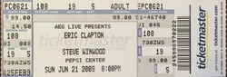 Eric Clapton / Steve Winwood - Concert Ticket - June 21, 2009, Eric Clapton / Steve Winwood on Jun 21, 2009 [356-small]