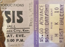Genesis - Concert Ticket - February 1, 1975, Genesis on Feb 1, 1975 [357-small]