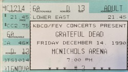 Grateful Dead - Concert Ticket - December 14, 1990, Grateful Dead on Dec 14, 1990 [358-small]