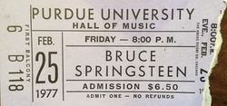 Bruce Springsteen - Concert Ticket - February 25, 1977, Bruce Springsteen on Feb 25, 1977 [396-small]