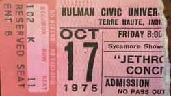 Jethro Tull - Concert Ticket - October 17, 1975, Jethro Tull / UFO on Oct 17, 1975 [405-small]
