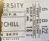Joni Mitchell - Concert Ticket - January 18, 1976, Joni Mitchell on Jan 18, 1976 [428-small]