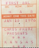 Kansas / Granmax - Concert Ticket - January 10, 1976, Kansas / Granmax on Jan 10, 1976 [430-small]
