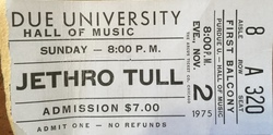 Jethro Tull - Concert Ticket - November 2, 1975, Jethro Tull on Nov 2, 1975 [444-small]