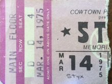 Styx / Morningstar - Concert Ticket - March 14, 1975, Styx / Morningstar on Mar 14, 1975 [481-small]