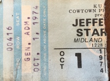 Jefferson Starship / Kansas - Concert Ticket - October 1, 1974, Jefferson Starship / Kansas on Oct 1, 1974 [485-small]