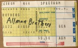 Allman Brothers Band / Duke Willams & The Extremes on Dec 27, 1973 [617-small]