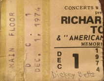 Richard "Dickey" Betts - Concert Ticket - December 1, 1974, Dickey Betts on Dec 1, 1974 [625-small]