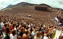 Boulder, Colorado with the Flatirons in the background., The Doobie Brothers / Golden Earring / War / Henry Gross on May 10, 1975 [497-small]