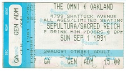 Sepultura / Sacred Reich / Napalm Death / Sick of it All on Sep 1, 1991 [918-small]