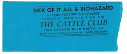 Sick of It All / Biohazard / Fear Factory / Blindside on Mar 7, 1993 [026-small]