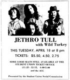 Jethro Tull / Wild Turkey on Apr 18, 1972 [357-small]