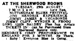 Jimi Hendrix / Jimmy James & The Vagabonds / Jimmy Cliff / Wynder K. Frogg / Long John Baldry on Aug 29, 1967 [294-small]