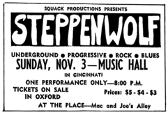Steppenwolf on Nov 3, 1968 [381-small]