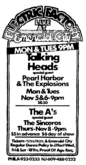 Talking Heads / Pearl Harbor & The Explosions on Nov 5, 1979 [692-small]