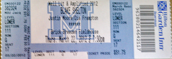 Blake Shelton / Dia Frampton / Justin Moore - Concert Ticket - Mar. 22, 2012, Blake Shelton / Dia Frampton / Justin Moore on Mar 22, 2012 [333-small]