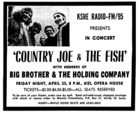 Country Joe & The Fish / Big Brother And The Holding Company on Apr 25, 1969 [369-small]