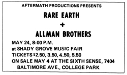 rare earth / Allman Brothers Band on May 24, 1970 [610-small]