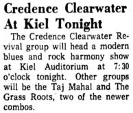 Creedence Clearwater Revival / Taj Mahal / The Grass Roots on Jun 29, 1969 [723-small]
