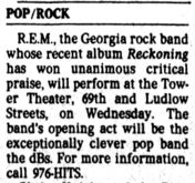 R.E.M. / The dB's on Oct 17, 1984 [629-small]